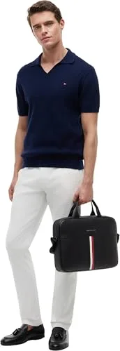 Tommy Hilfiger ▫️ Pasta para portátil Metro para homem com alça transversal, Preto (Black), Tamanho único 3