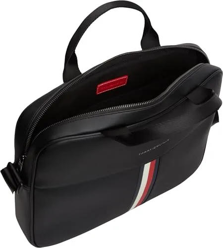 Tommy Hilfiger ▫️ Pasta para portátil Metro para homem com alça transversal, Preto (Black), Tamanho único 5
