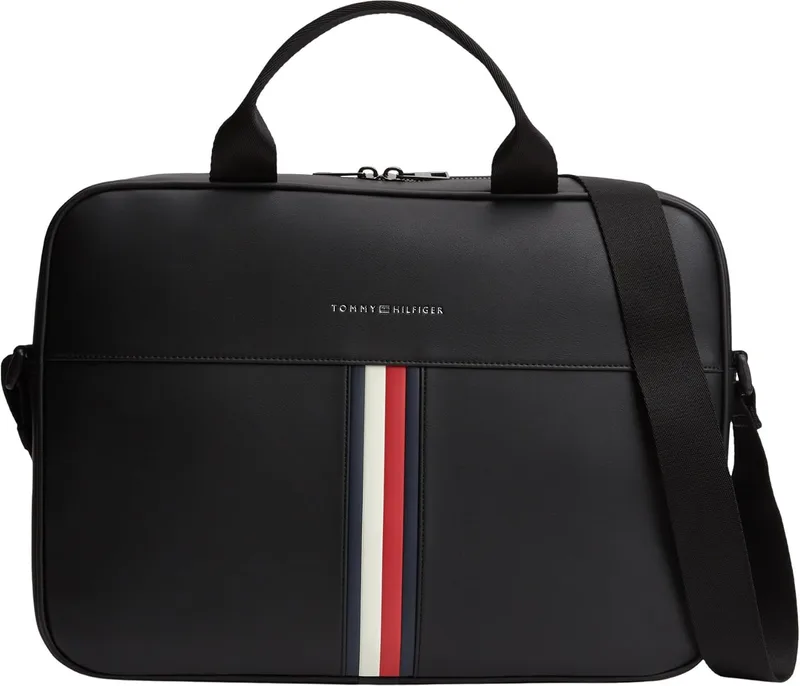Tommy Hilfiger ▫️ Pasta para portátil Metro para homem com alça transversal, Preto (Black), Tamanho único