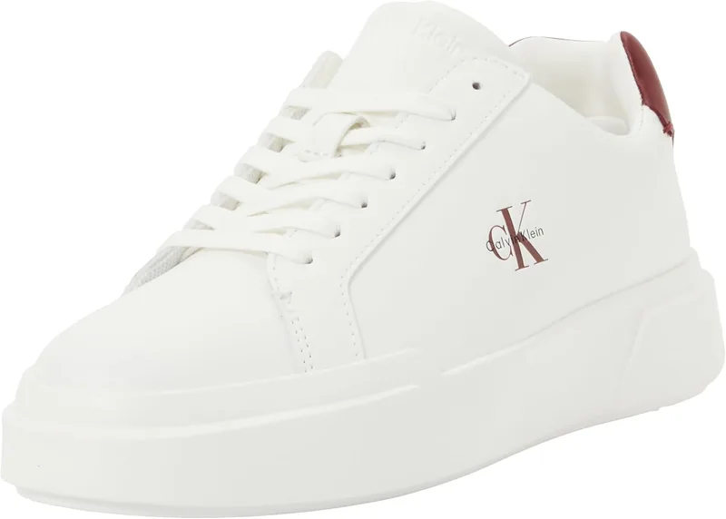 Calvin Klein ▫️ Ténis com sola cupsole para mulher, estilo chunky, com atacadores, em pele