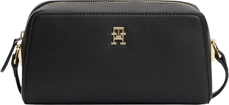 Tommy Hilfiger ▫️ Mala a tiracolo para mulher, modelo Grace, com fecho de correr, Preto (Black), Tamanho Único