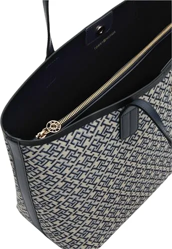 Tommy Hilfiger ▫️ Mala Tote para Mulher Icon Jacquard com padrão monograma, Multicolorida (Blue Mono), Tamanho Único 5