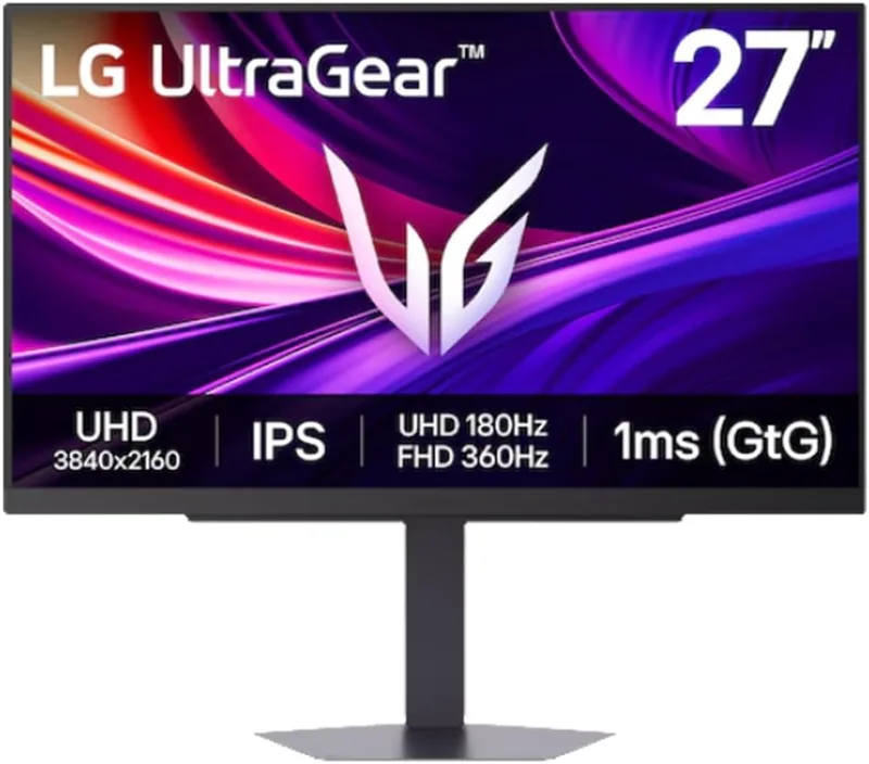LG ▫️ Ultragear™ 27G810A-B.AEU | Série G8 | 68,8 cm | Monitor de jogos IPS 16:9 | 360 Hz (FHD) | 1 ms GtG | Resolução UHD 4K | DisplayHDR™ 400 | NVIDIA® G-Sync® e AMD FreeSync™ Premium