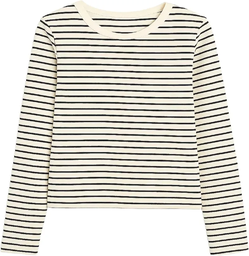 Marks & Spencer ▫️ Top Premium com elevado teor de algodão para mulher, corte justo e elástico