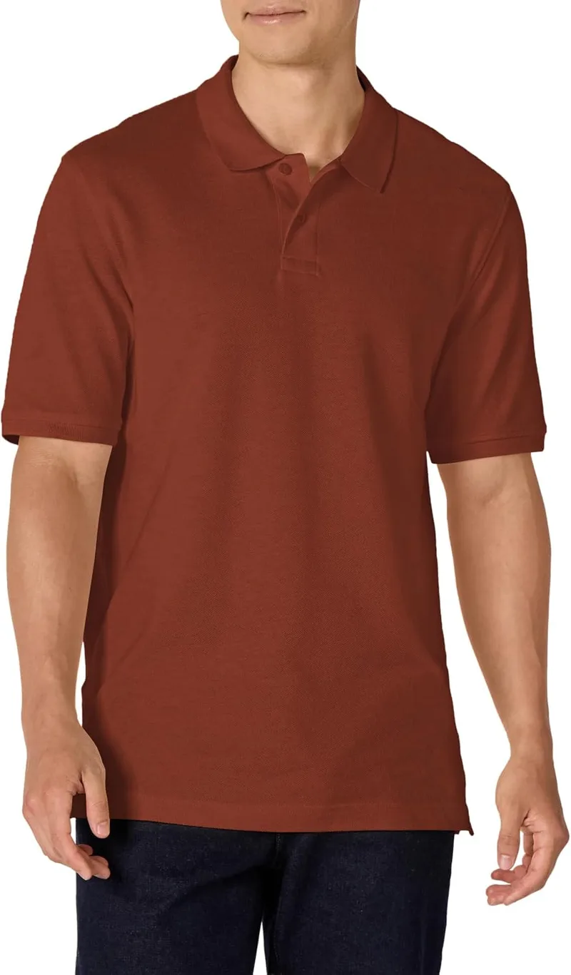 Amazon Essentials ▫️ Polo de algodão piqué, de manga curta e corte normal (disponível em tamanhos grandes) para homem