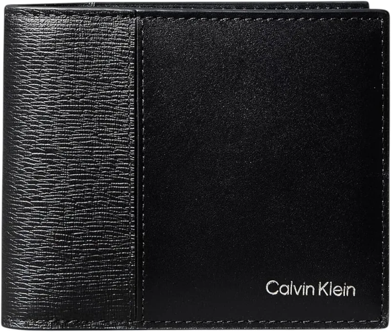 Calvin Klein ▫️ Carteira de Homem Refined Mix Billfold em pele, preta (Black), tamanho único