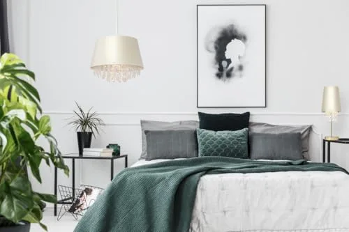 GTV ▫️ Lâmpada suspensa NESTO Ø30 cm – abajur creme com cristais e interior dourado, casquilho E27, IP20, cabo ajustável, uma luz, ideal para o quarto e a sala de estar, iluminação interior glamorosa 6