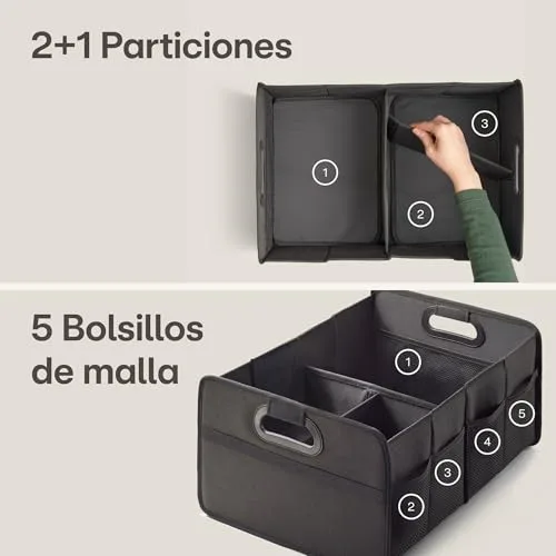 Praknu ▫️ Organizador Dobrável para a Bagageira de 40 L – Caixa para a Bagageira do Carro 3