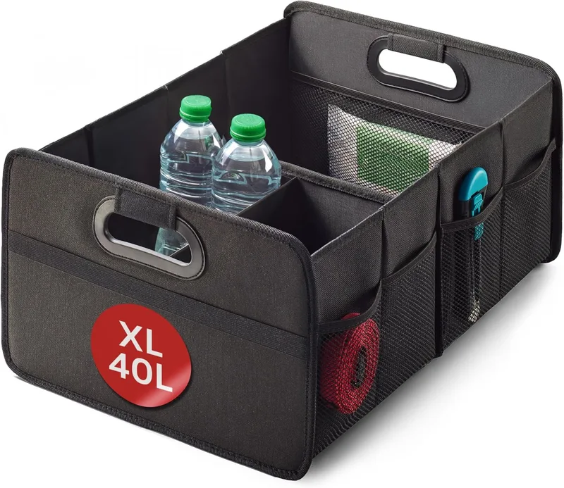 Praknu ▫️ Organizador Dobrável para a Bagageira de 40 L – Caixa para a Bagageira do Carro