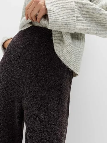 Marks & Spencer ▫️ Calças de ganga de corte largo em veludo felpudo para mulher, com cintura elástica e bolsos 4