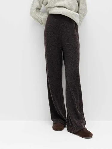 Marks & Spencer ▫️ Calças de ganga de corte largo em veludo felpudo para mulher, com cintura elástica e bolsos 5