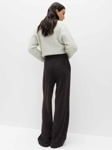 Marks & Spencer ▫️ Calças de ganga de corte largo em veludo felpudo para mulher, com cintura elástica e bolsos 6