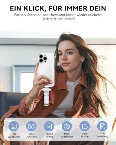SUDEHO ▫️ Pen USB 4 em 1 com certificação MFi de 128 GB para iPhone, 4 em 1, USB 3.0 de alta velocidade, para iPhone, iPad, Android, PC, Mac, pen de segurança para fotografias, vídeos e música 5