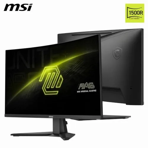 MSI ▫️ mag 276CFA E20 Monitor de jogos de 27" FHD 1500R, 1920 x 1080 Rapid VA, 200 Hz, 0,5 ms, Compatível com HDR, AMD FreeSync™ Premium, Eye-Care, visão IA, HDMI 2.0b, DP 1.2a, sem moldura, Preto 2