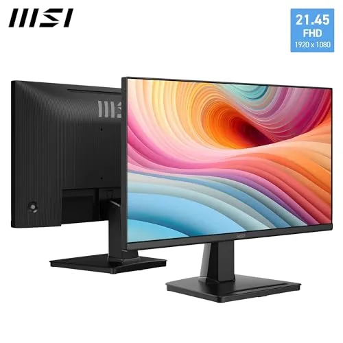 MSI ▫️ Pro MP225A E12VL Monitor de 22" FHD, 1920 x 1080 VA, 144 Hz, 1 ms, Adaptive-Sync, Eye Care, HDMI 1.4b, inclinação ajustável, montagem VESA, preto 2