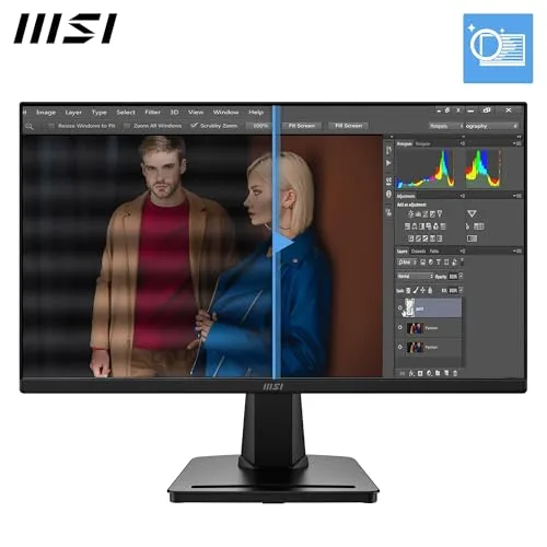 MSI ▫️ Pro MP225A E12VL Monitor de 22" FHD, 1920 x 1080 VA, 144 Hz, 1 ms, Adaptive-Sync, Eye Care, HDMI 1.4b, inclinação ajustável, montagem VESA, preto 3