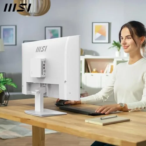 MSI ▫️ Pro MP273WA E14A Monitor profissional de 27" FHD, 1920 x 1080 IPS, 144 Hz, 1 ms, compatível com HDR, Adaptive Sync, Eye Care, HDMI 2.0, DP 1.2a, sem moldura, inclinação ajustável, VESA, branco 5