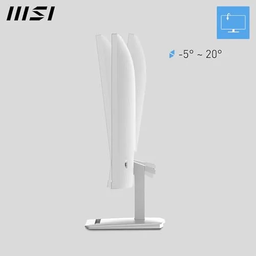 MSI ▫️ Pro MP273WA E14A Monitor profissional de 27" FHD, 1920 x 1080 IPS, 144 Hz, 1 ms, compatível com HDR, Adaptive Sync, Eye Care, HDMI 2.0, DP 1.2a, sem moldura, inclinação ajustável, VESA, branco 6