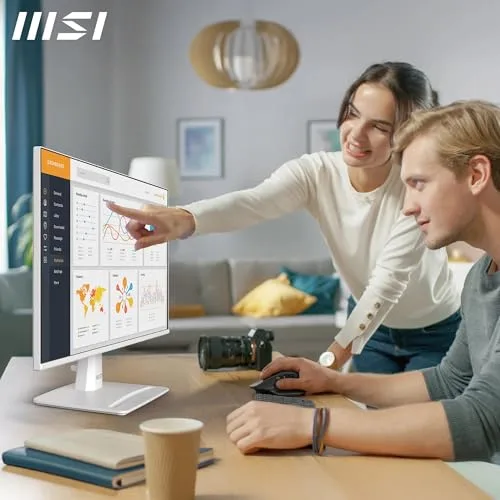 MSI ▫️ Pro MP243WA E14, monitor de 24" FHD, 1920 x 1080 IPS, 144 Hz, 1 ms, Compatível com HDR, Adaptive Sync, Eye Care, altifalante integrado, HDMI 1.4b, DP 1.2a, sem moldura, inclinação ajustável, VESA 4