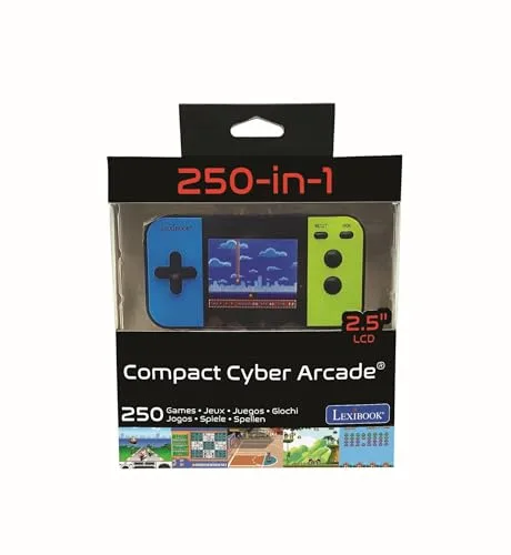 LEXIBOOK ▫️ Compact Cyber Arcade – Consola de jogos portátil, 250 jogos, ecrã LCD, a pilhas, para crianças e adolescentes, Preto / Azul / Verde, JL2377LXB 5