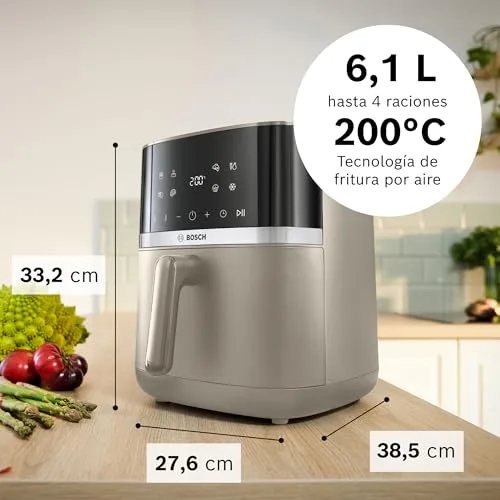 Bosch ▫️ Fritadeira de ar quente Série 4, 6,1 L, Dupla fonte de calor, Cor creme, MAF462C0 2