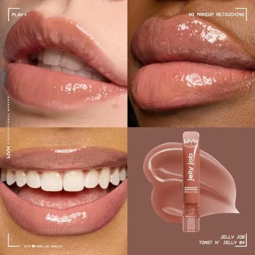 NYX PROFESSIONAL MAKEUP ▫️ Jelly Job Brilho Labial, Toast N Jelly, 8 ml 2