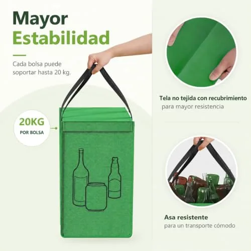Lifewit ▫️ Cubo do Lixo para Reciclagem, 3 Sacos de Lixo para Reciclagem em Várias Cores 3