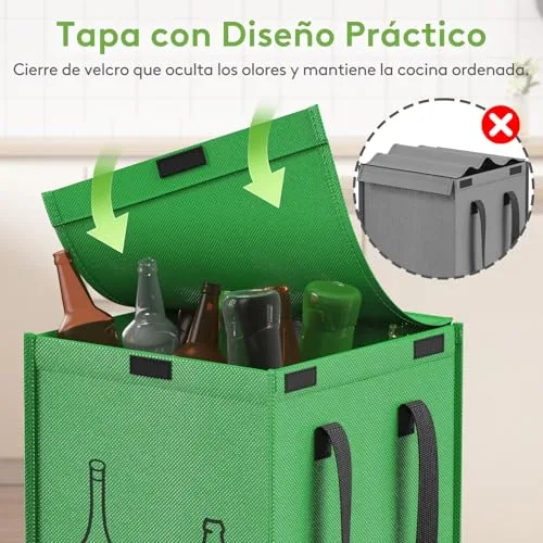 Lifewit ▫️ Cubo do Lixo para Reciclagem, 3 Sacos de Lixo para Reciclagem em Várias Cores 5