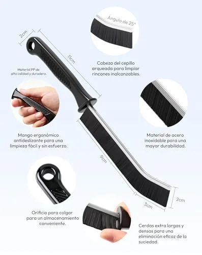 daidora ▫️ 10 Escovas para limpeza de juntas em casa, escova para limpeza do chuveiro, ideal para casa de banho, cozinha, sanita, lavatório, chuveiro, chão, janelas e ralos 2