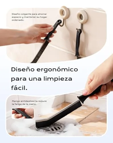 daidora ▫️ 10 Escovas para limpeza de juntas em casa, escova para limpeza do chuveiro, ideal para casa de banho, cozinha, sanita, lavatório, chuveiro, chão, janelas e ralos 5