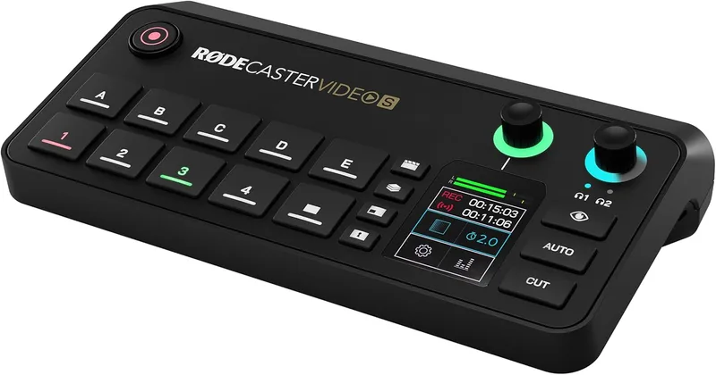 RØDE RØDECaster Video S - Comutador de vídeo para podcasts e interface áudio - Multi-câmara, 4 entradas de vídeo (HDMI e USB), 1080p60, cenas multi-fonte