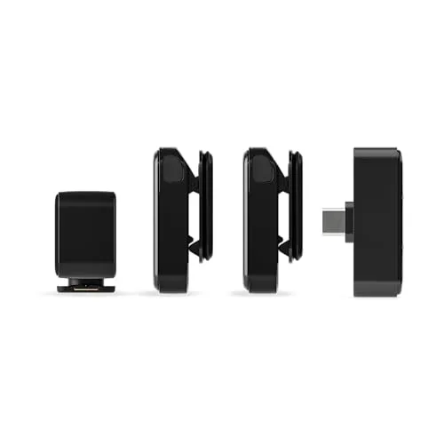 RØDE ▫️ Wireless Micro - Kit de microfone sem fios compacto para câmara, dois microfones com recetor para câmara, recetor para smartphone e estojo de carregamento para criação de conteúdos - USB-C, preto 2