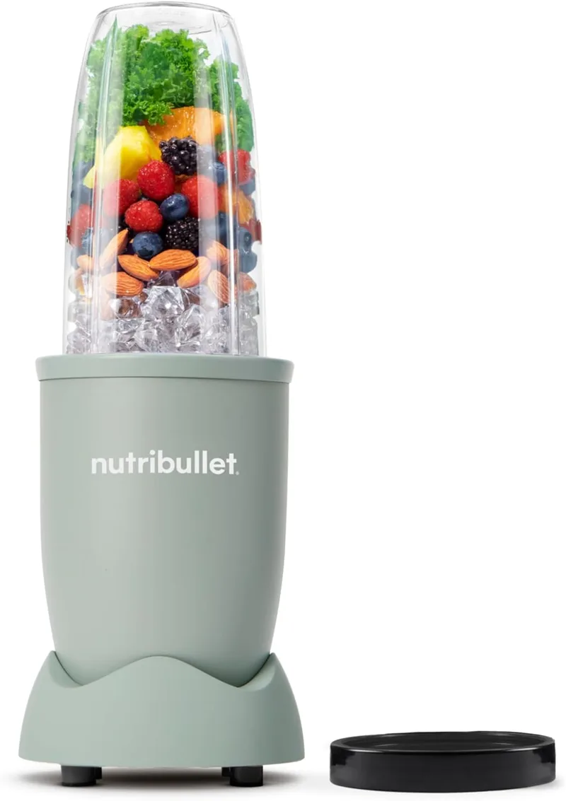 NutriBullet ▫️ Pro 900 - Liquidificador pessoal multifunções, para frutas e legumes, design compacto, fácil de utilizar e limpeza rápida, extração de nutrientes, 900 W, verde-oliva mineral (NB904MAJD)