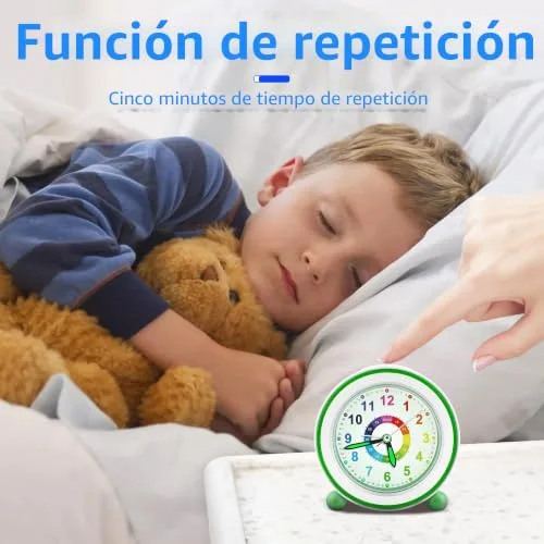 Juboos ▫️ Despertador infantil sem Tic TAC para crianças dos 5 aos 16 anos, com luz 4
