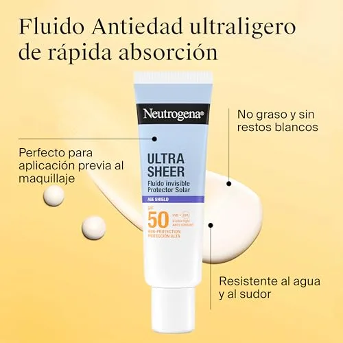 Neutrogena ▫️ Ultra Sheer Solar Fluido Invisível Anti-idade FPS 50, 50 ml 3