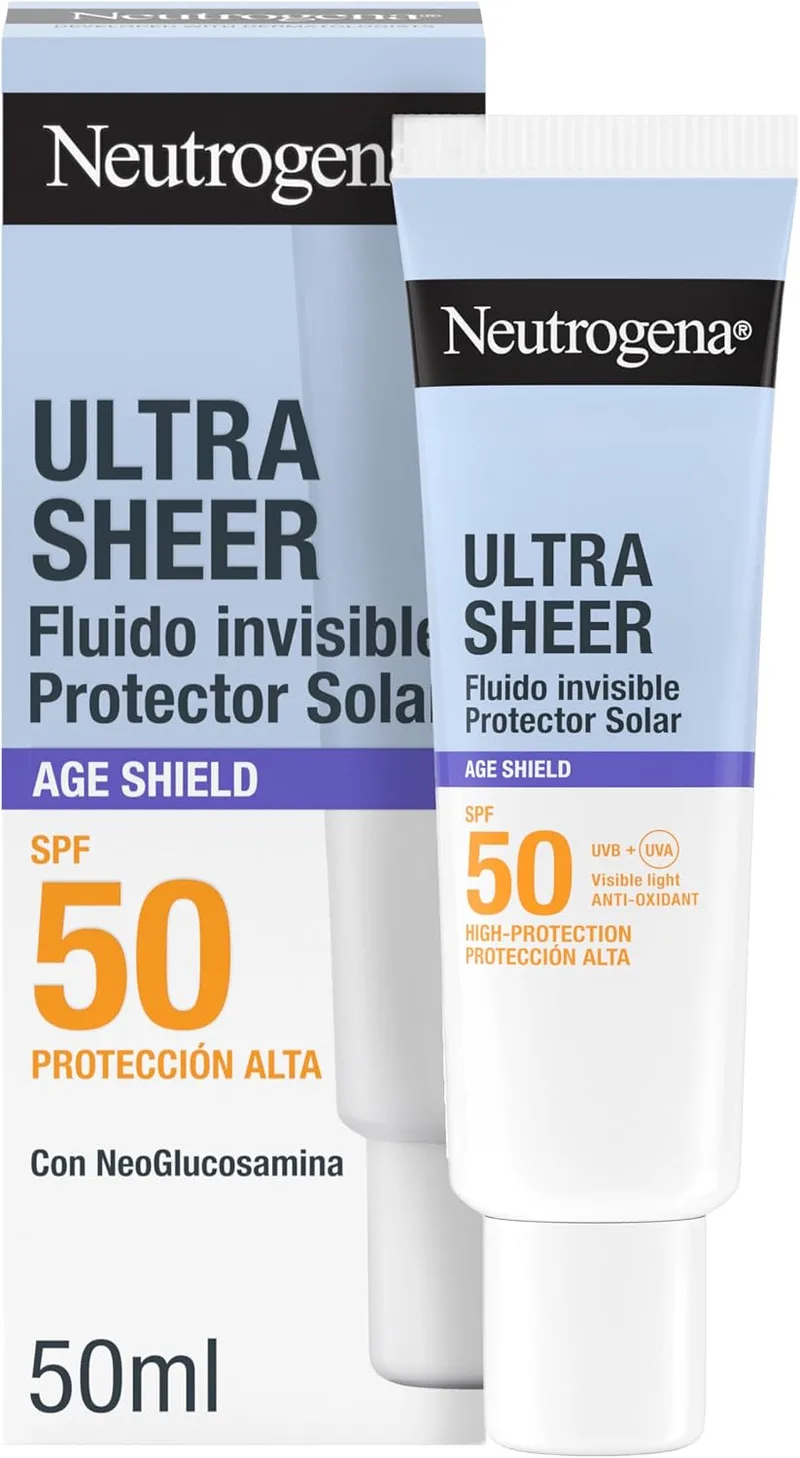 Neutrogena ▫️ Ultra Sheer Solar Fluido Invisível Anti-idade FPS 50, 50 ml