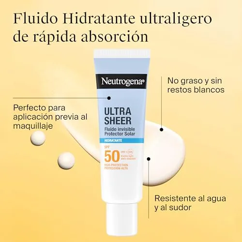 Neutrogena ▫️ Ultra Sheer Solar Fluido Invisível Hidratante FPS 50, 50 ml 3