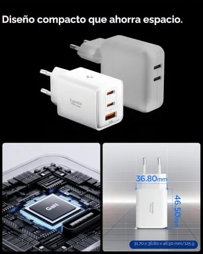 Spigen ▫️ ArcStation Essential GAN 47 W Carregador de Carregamento Rápido Tipo C, Branco 4
