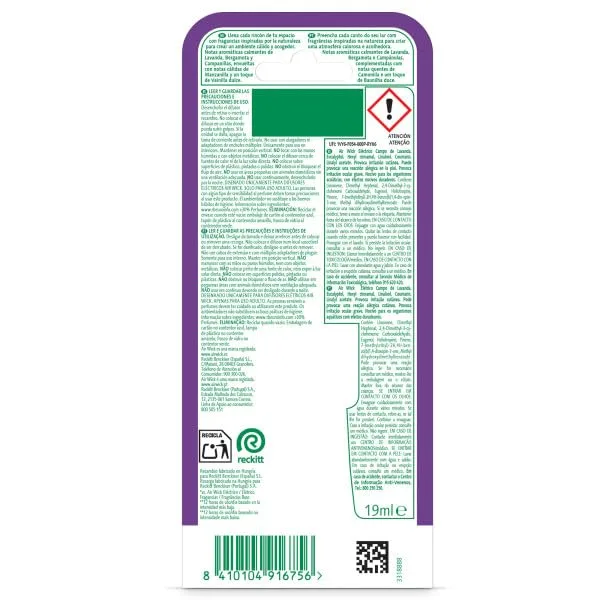 Air Wick ▫️ Ambientador Elétrico - Difusor inteligente com tecnologia Anti-Fading + 3 recargas com aroma a lavanda, enriquecidas com o dobro de óleos essenciais 3