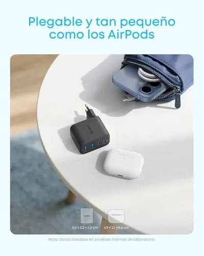 Anker ▫️ Zolo Carregador para iPhone com carregamento rápido GAN de 50 W e 4 portas – Conjunto de 2 unidades 5