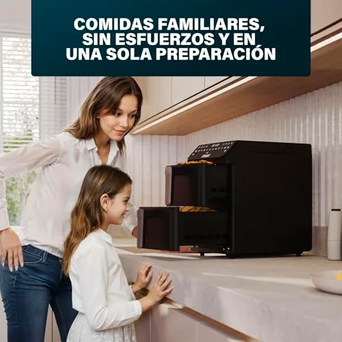 Princess ▫️ Stack Fritadeira de Ar Quente, Fritadeira Dupla, 11,2 L, 3000 W, Design Vertical, Função Sincronizada, Revestimento sem PFAS, Preto, 01.182278.01.001 7