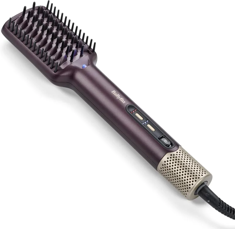 BaByliss ▫️ Air Power Smooth - NOVO 2025, Alisamento e secagem de molhado a seco, Escova de secagem com tecnologia iónica anti-frisado, AS6400E