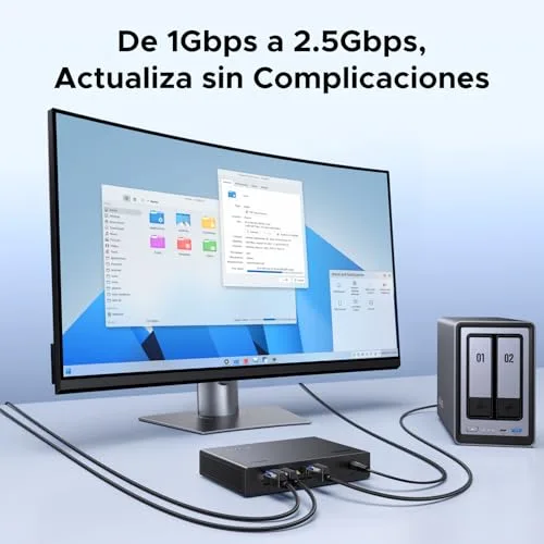 UGREEN ▫️ Hub Ethernet de 2,5 G com 5 portas RJ45, Plug and Play, 100/1000/2500 Mbps 4