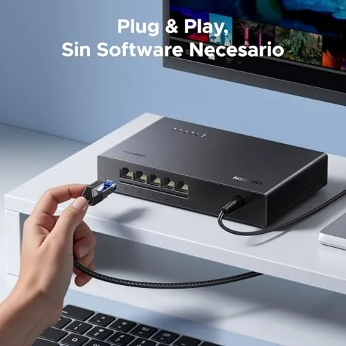 UGREEN ▫️ Hub Ethernet de 2,5 G com 5 portas RJ45, Plug and Play, 100/1000/2500 Mbps 5