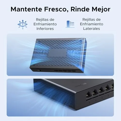 UGREEN ▫️ Hub Ethernet de 2,5 G com 5 portas RJ45, Plug and Play, 100/1000/2500 Mbps 6