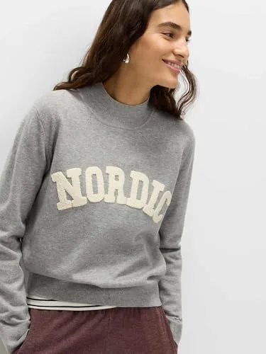 Marks & Spencer ▫️ Camisola de gola alta com slogan para mulher, corte normal, com elasticidade 2