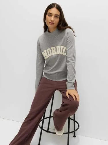 Marks & Spencer ▫️ Camisola de gola alta com slogan para mulher, corte normal, com elasticidade 3