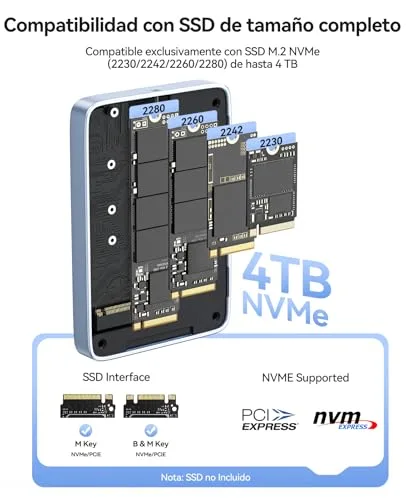 ORICO ▫️ Caixa magnética 10 Gbps para SSD M.2 NVMe com base USB-C, compatível com gravação ProRes para iPhone 17/16/15 Pro/MAX/Plus; Ranhura TF/SD; PD 100 W para SSD 2230/2242/2260/2280; Diskless AP80F Preto 6