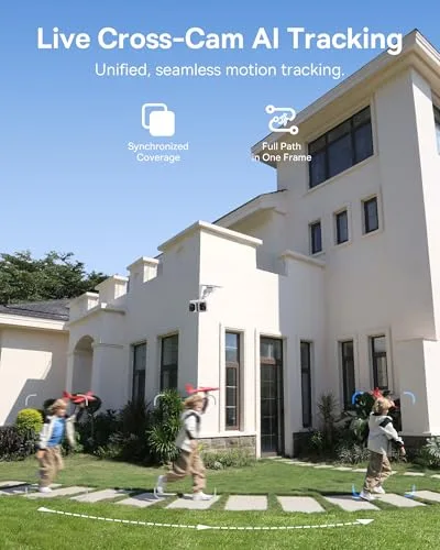 Baseus ▫️ Security X1 Pro - Câmara de vigilância solar para exterior (Wi-Fi, câmara de vigilância sem fios, câmara dupla com cartão Micro SD de 32 GB) 3