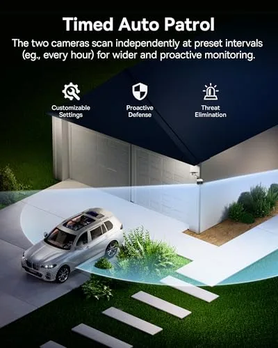 Baseus ▫️ Security X1 Pro - Câmara de vigilância solar para exterior (Wi-Fi, câmara de vigilância sem fios, câmara dupla com cartão Micro SD de 32 GB) 6